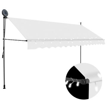 Gossi copertina retractabila manual cu led, crem, 350 cm