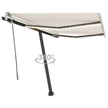 Gossi copertina retractabila manual cu led, crem, 350x250 cm