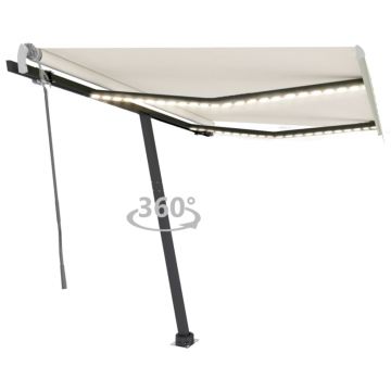 Gossi copertina retractabila manual cu led, crem, 350x250 cm