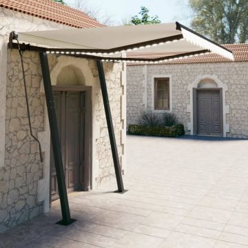Gossi copertina retractabila manual cu led, crem, 3x2,5 m