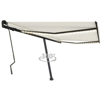 Gossi copertina retractabila manual cu led, crem, 400x300 cm