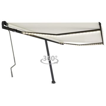 Gossi copertina retractabila manual cu led, crem, 400x350 cm