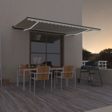 Gossi copertina retractabila manual cu led, crem, 500x300 cm