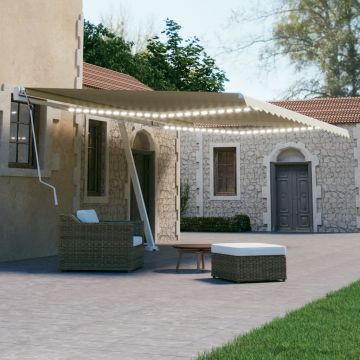 Gossi copertina retractabila manual cu led, crem, 500x300 cm