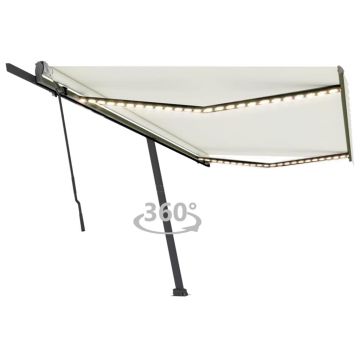 Gossi copertina retractabila manual cu led, crem, 500x300 cm
