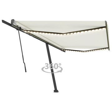 Gossi copertina retractabila manual cu led, crem, 500x350 cm