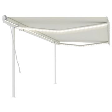 Gossi copertina retractabila manual, cu led, crem, 5x3,5 m