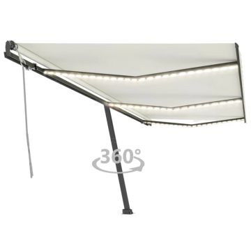 Gossi copertina retractabila manual cu led, crem, 600x300 cm
