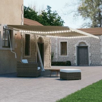 Gossi copertina retractabila manual cu led, crem, 600x300 cm