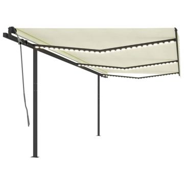 Gossi copertina retractabila manual cu led, crem, 6x3,5 m