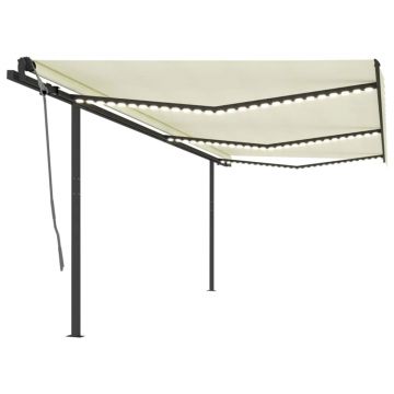 Gossi copertina retractabila manual cu led, crem, 6x3 m