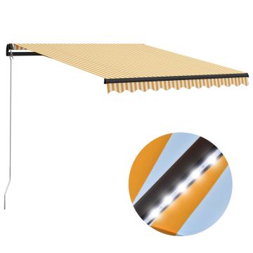 Gossi copertina retractabila manual cu led, galben/alb, 300 x 250 cm