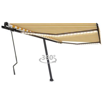 Gossi copertina retractabila manual cu led, galben & alb, 400x300 cm