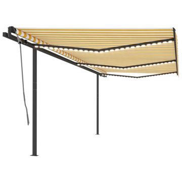 Gossi copertina retractabila manual cu led, galben&alb, 6x3,5 m
