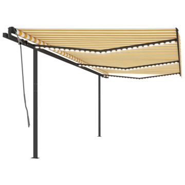 Gossi copertina retractabila manual cu led, galben & alb, 6x3 m