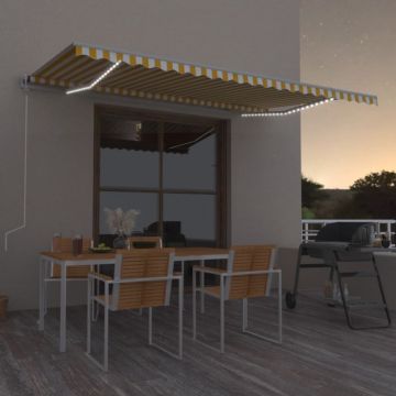 Gossi copertina retractabila manual cu led, galben si alb, 500x300 cm