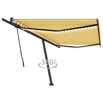 Gossi copertina retractabila manual cu led, galben si alb, 500x300 cm