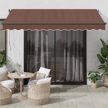 Gossi copertina retractabila manual cu led, maro, 350x250 cm