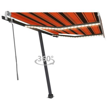 Gossi copertina retractabila manual cu led portocaliu&maro 300x250 cm