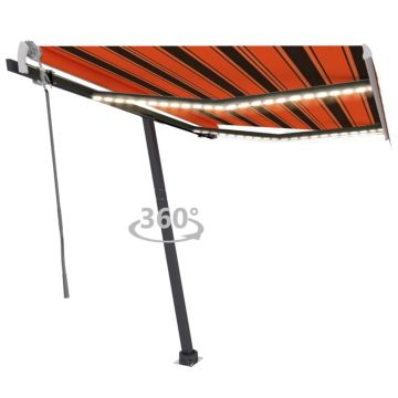 Gossi copertina retractabila manual cu led portocaliu&maro 300x250 cm