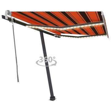 Gossi copertina retractabila manual cu led portocaliu&maro 350x250 cm