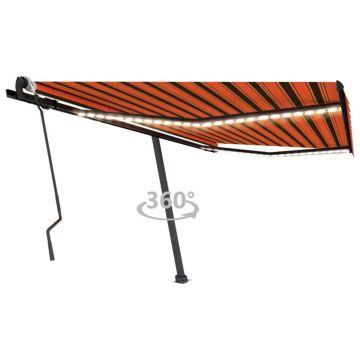 Gossi copertina retractabila manual cu led portocaliu&maro 400x300 cm