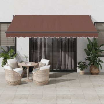 Gossi copertina retractabila manual cu led-uri, maro, 400x300 cm