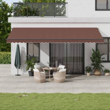 Gossi copertina retractabila manual cu led-uri, maro, 600x350 cm