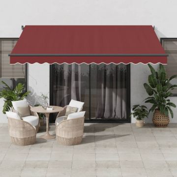Gossi copertina retractabila manual cu led-uri, visiniu, 400x300 cm