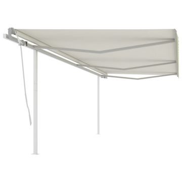 Gossi copertina retractabila manual cu stalpi, crem, 6x3 m
