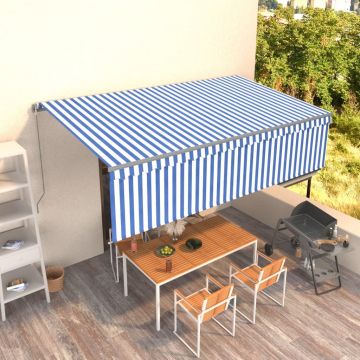 Gossi copertina retractabila manual cu stor, albastru&alb, 5x3 m