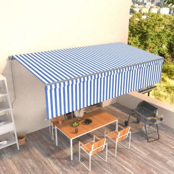 Gossi copertina retractabila manual cu stor, albastru&alb, 6x3 m