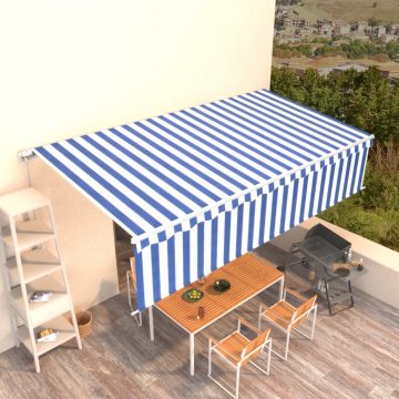 Gossi copertina retractabila manual cu stor, albastru&alb, 6x3m