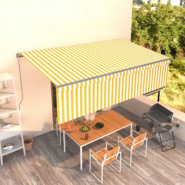 Gossi copertina retractabila manual cu stor, galben&alb, 5x3 m