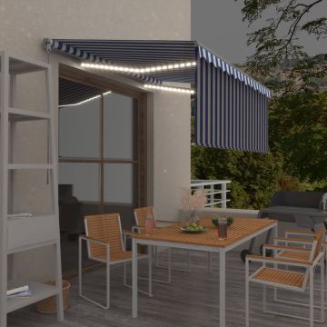 Gossi copertina retractabila manual cu stor&led albastru&alb 3,5x2,5m