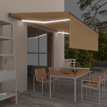 Gossi copertina retractabila manual cu stor&led, galben&alb, 5x3 m