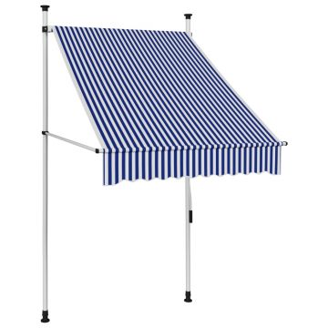 Gossi copertina retractabila manual, dungi albastru si alb, 100 cm
