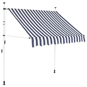 Gossi copertina retractabila manual, dungi albastru si alb, 150 cm