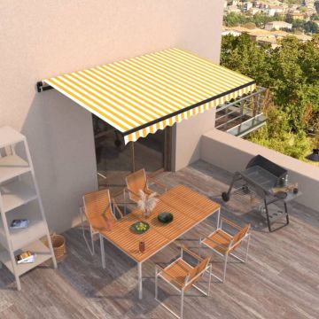 Gossi copertina retractabila manual, galben si alb, 400x350 cm