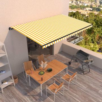 Gossi copertina retractabila manual, galben si alb, 500x350 cm