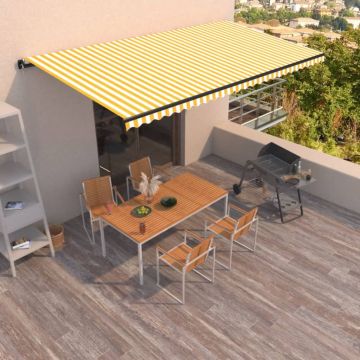 Gossi copertina retractabila manual, galben si alb, 600x350 cm