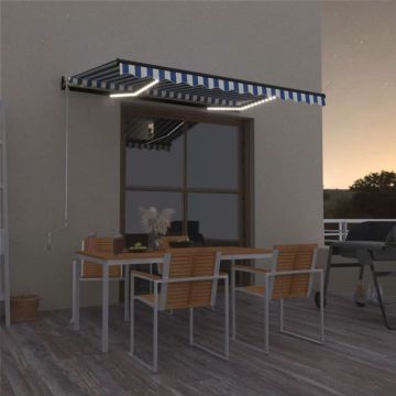 Gossi copertina retractabila manual led, albastru si alb, 350x250 cm