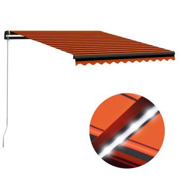 Gossi copertina retractabila manual led, portocaliu/maro, 350x250 cm