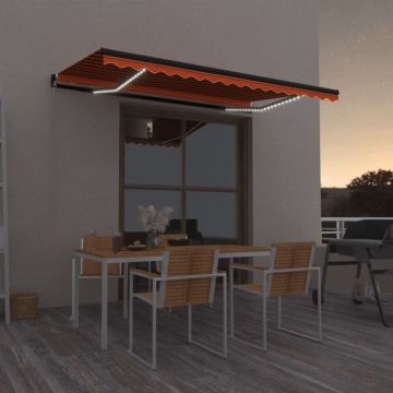 Gossi copertina retractabila manual, led, portocaliu/ maro 450x350 cm