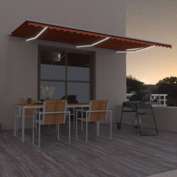 Gossi copertina retractabila manual, led, portocaliu&maro, 600x300 cm