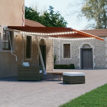 Gossi copertina retractabila manual, led, portocaliu&maro, 600x300 cm