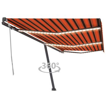 Gossi copertina retractabila manual led, portocaliu/maro, 600x300 cm