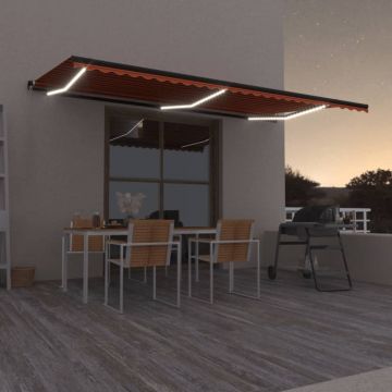 Gossi copertina retractabila manual, led, portocaliu/maro, 600x350 cm