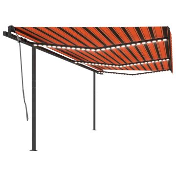 Gossi copertina retractabila manual, led, portocaliu/maro, 6x3,5 cm