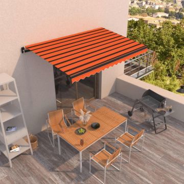Gossi copertina retractabila manual, portocaliu/ maro, 450x350 cm
